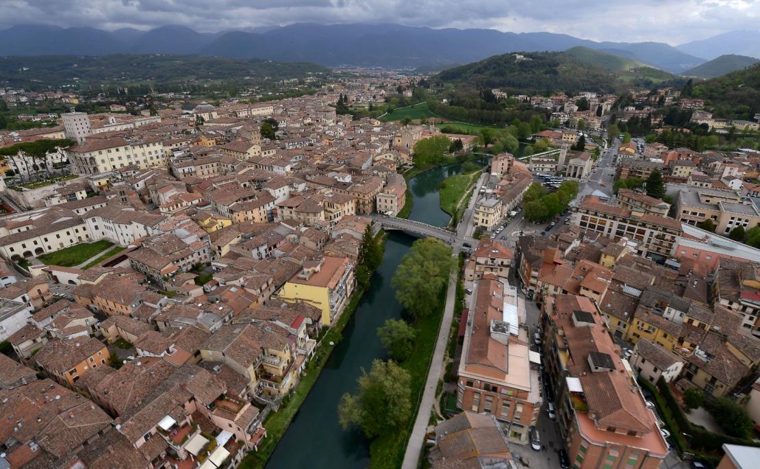 Una veduta aerea del centro di Rieti