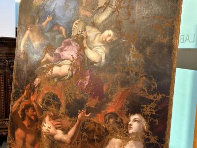 La Madonna con Anime del Purgatorio che era collocata sull'altare maggiore della Chiesa del Suffragio di Amatrice